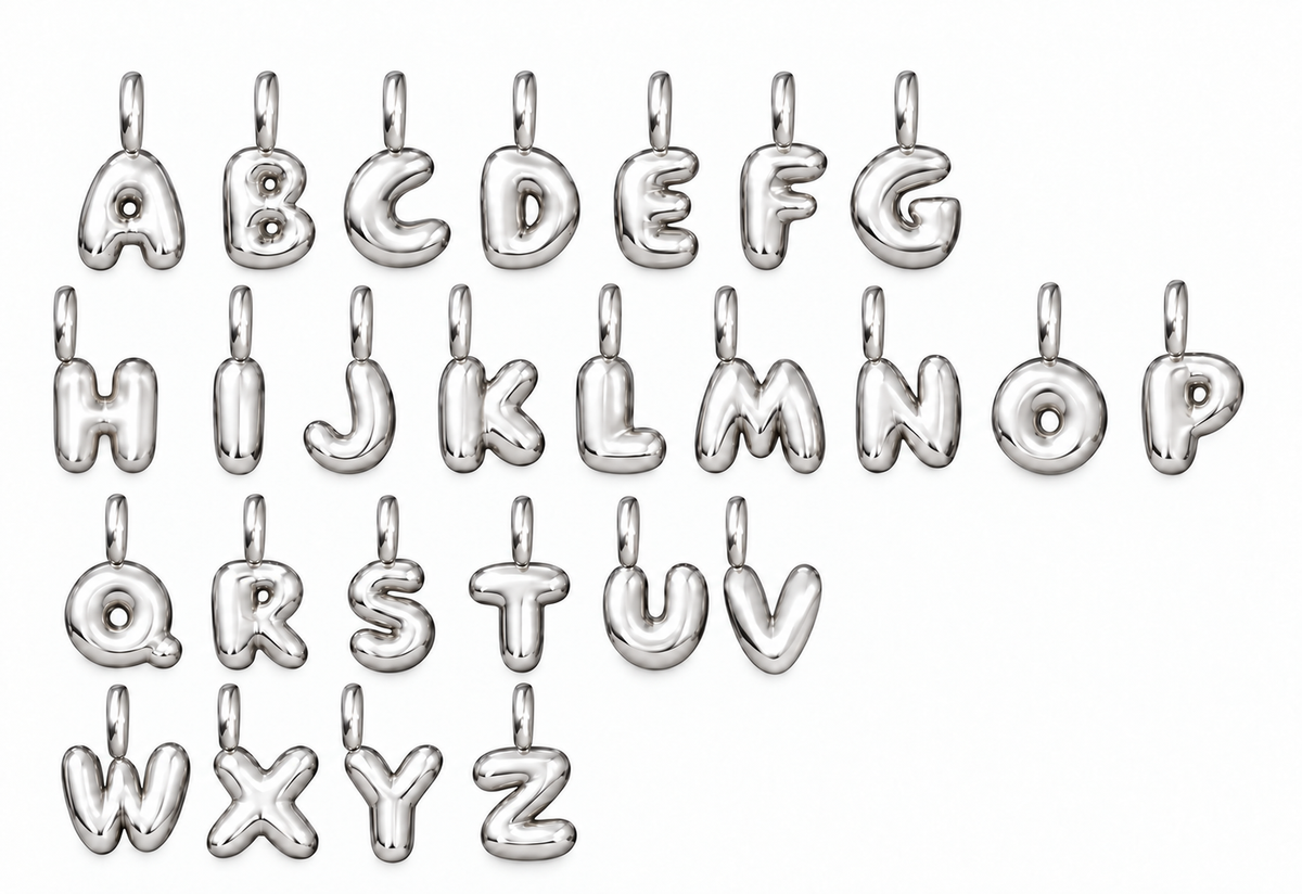 Silver Mini Juicy Bubble Letter
