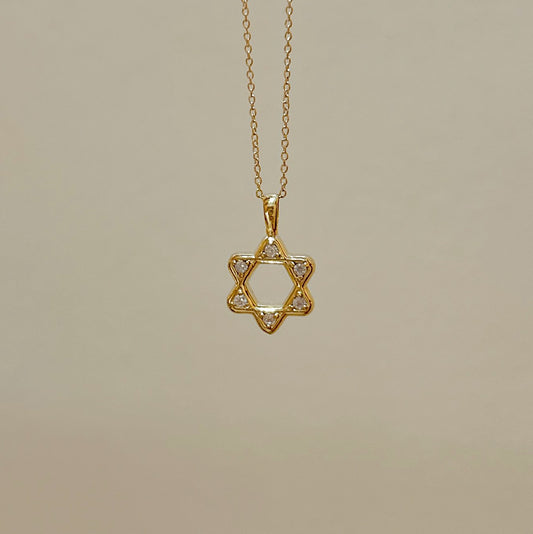 Diamond Star of David Charm