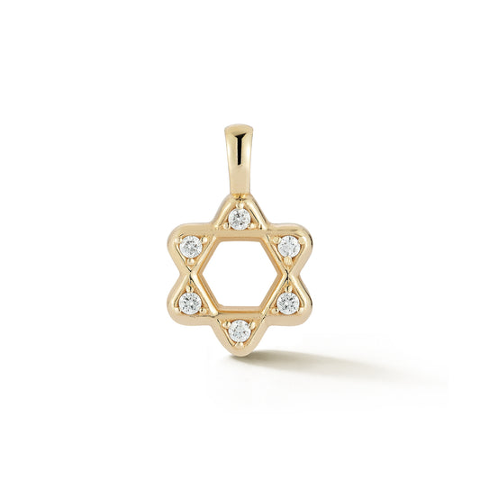Diamond Star of David Charm