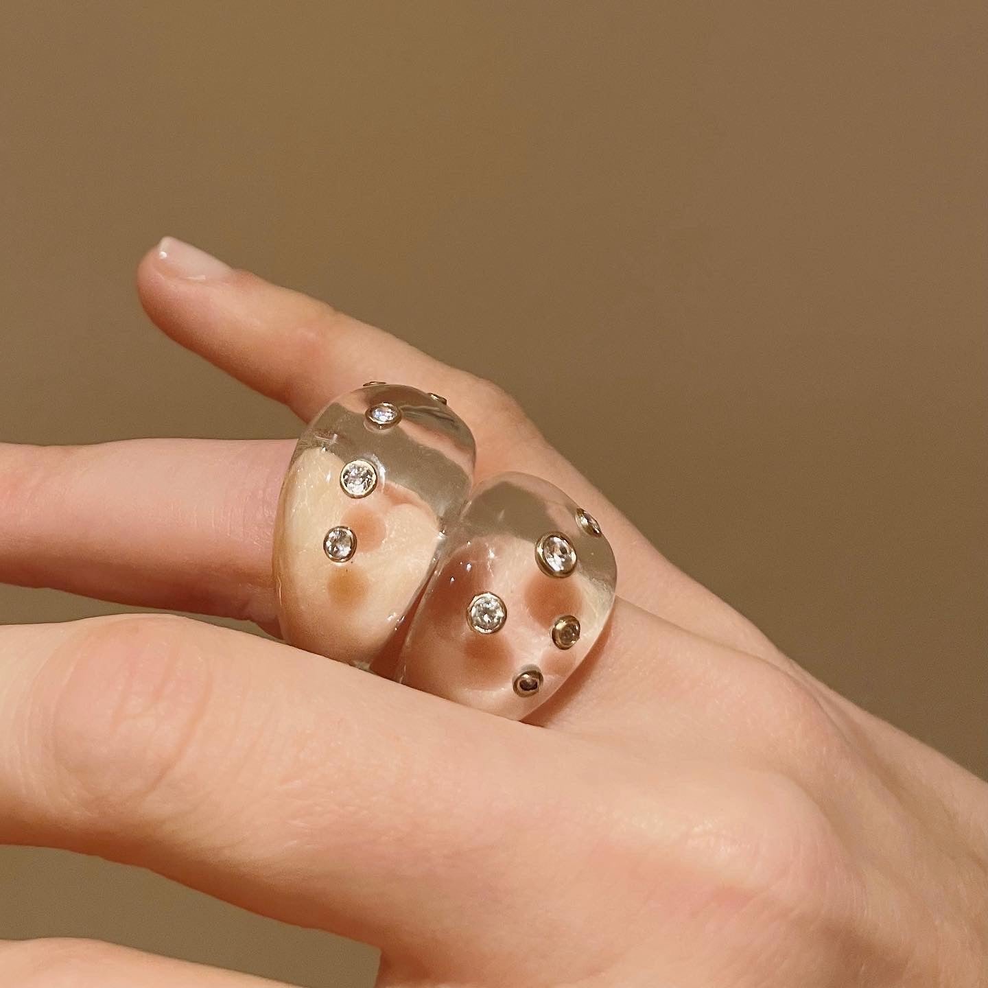 Rock Crystal Constellation Ring